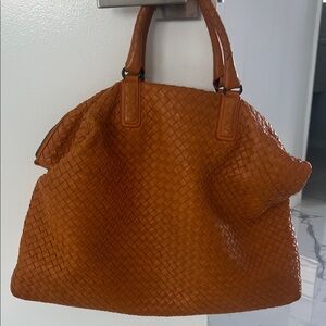 Bottega Veneta Intrecciato Caramel Woven Leather Tote